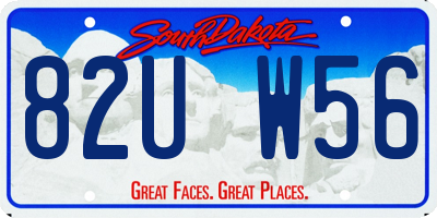 SD license plate 82UW56