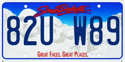 SD license plate 82UW89