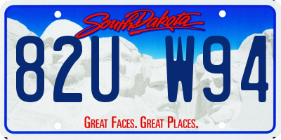 SD license plate 82UW94