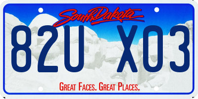 SD license plate 82UX03