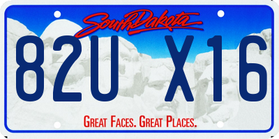 SD license plate 82UX16