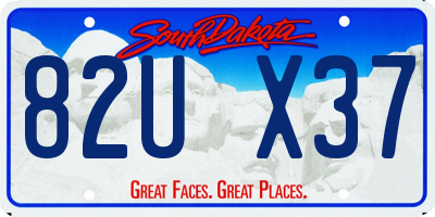 SD license plate 82UX37