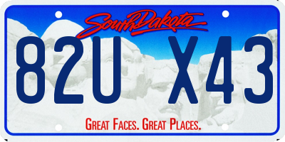 SD license plate 82UX43