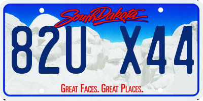 SD license plate 82UX44