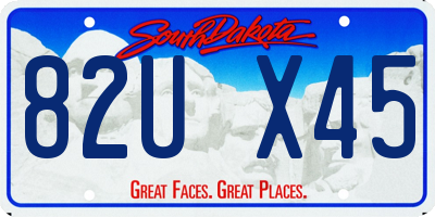 SD license plate 82UX45