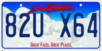 SD license plate 82UX64