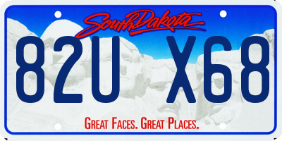 SD license plate 82UX68