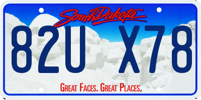 SD license plate 82UX78