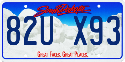 SD license plate 82UX93