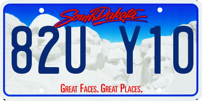 SD license plate 82UY10