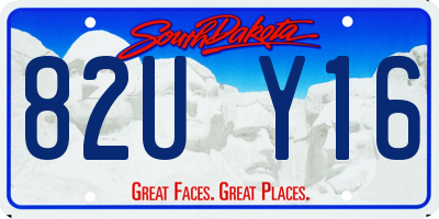 SD license plate 82UY16