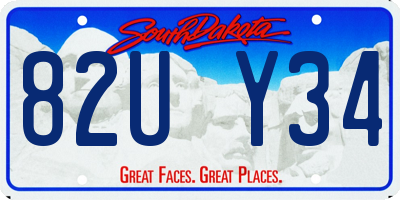 SD license plate 82UY34