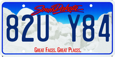 SD license plate 82UY84