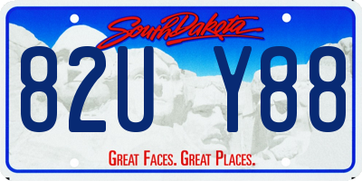 SD license plate 82UY88