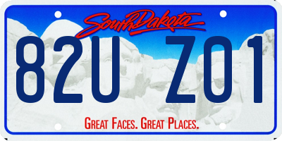 SD license plate 82UZ01