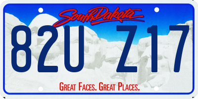 SD license plate 82UZ17