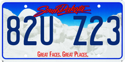 SD license plate 82UZ23