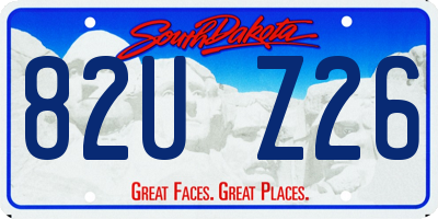 SD license plate 82UZ26
