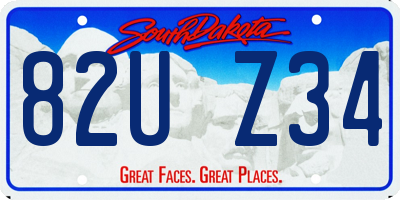 SD license plate 82UZ34