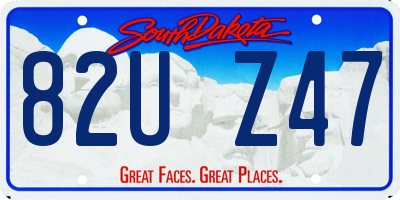 SD license plate 82UZ47