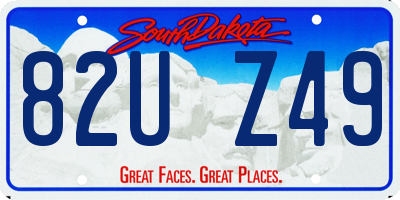 SD license plate 82UZ49