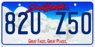 SD license plate 82UZ50