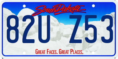 SD license plate 82UZ53