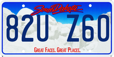 SD license plate 82UZ60