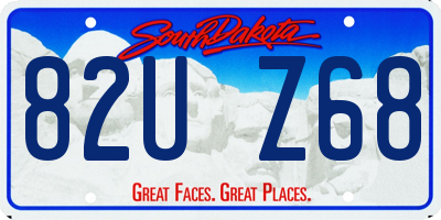 SD license plate 82UZ68