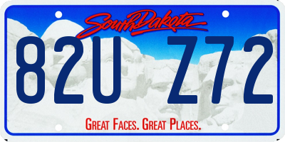 SD license plate 82UZ72