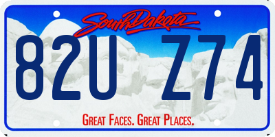 SD license plate 82UZ74