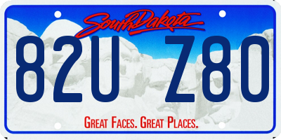 SD license plate 82UZ80