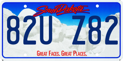 SD license plate 82UZ82