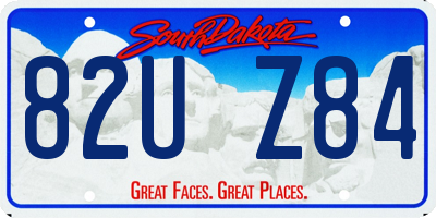 SD license plate 82UZ84
