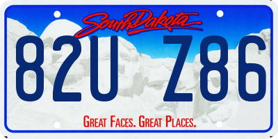 SD license plate 82UZ86