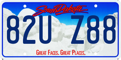 SD license plate 82UZ88