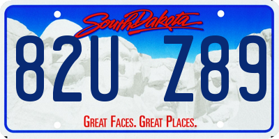 SD license plate 82UZ89