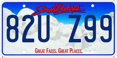 SD license plate 82UZ99
