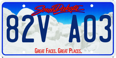 SD license plate 82VA03