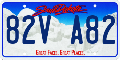 SD license plate 82VA82