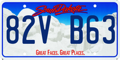 SD license plate 82VB63