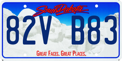 SD license plate 82VB83
