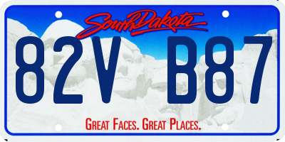 SD license plate 82VB87