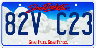 SD license plate 82VC23