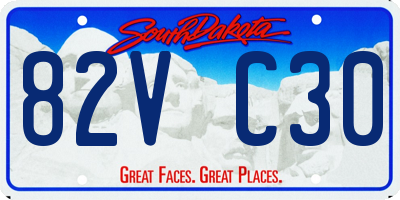 SD license plate 82VC30