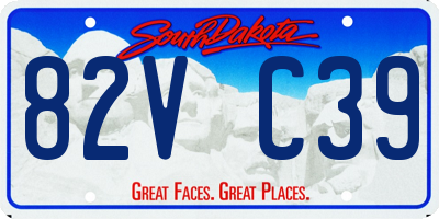SD license plate 82VC39