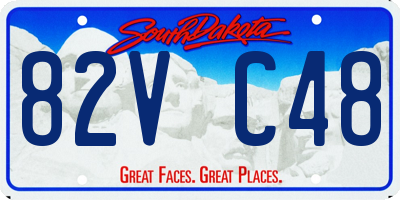 SD license plate 82VC48