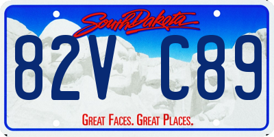 SD license plate 82VC89