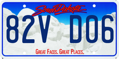 SD license plate 82VD06