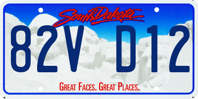 SD license plate 82VD12